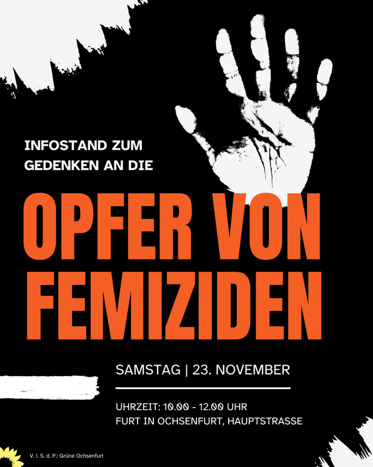 Seite 1 des Flyers zum Aktionstag - keine Gewalt gegen Frauen.