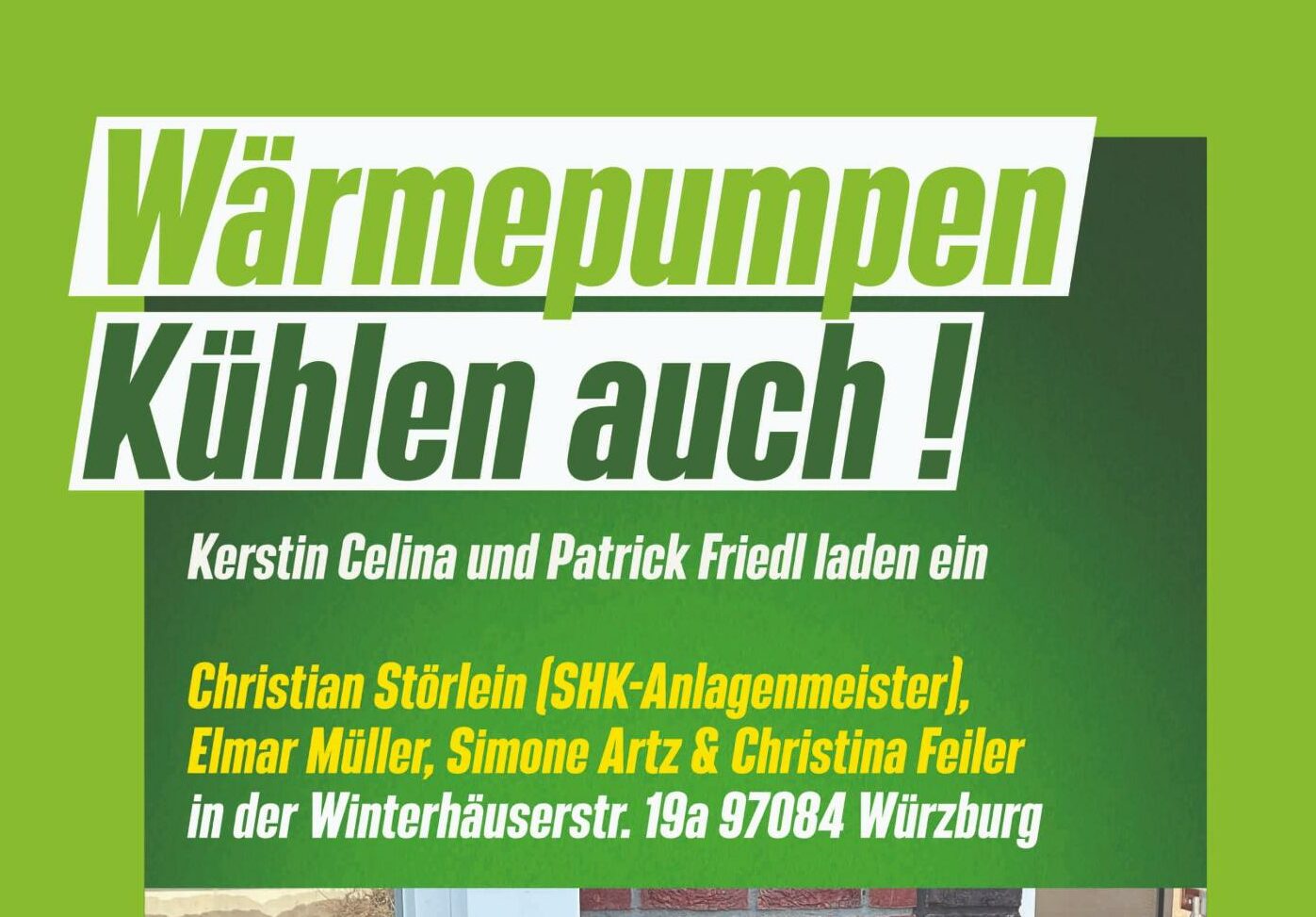 Sharepic von der Veranstaltung "Wärmepumpen kühlen auch!"