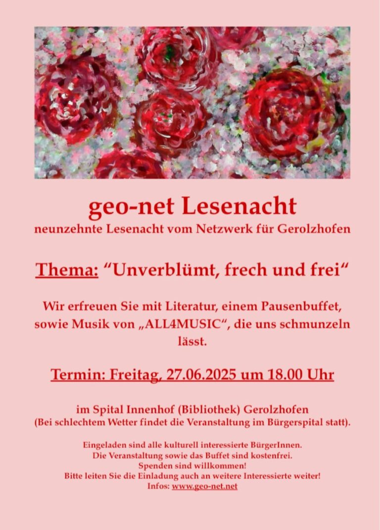 Geonet-Lesenacht in Gerolzhofen