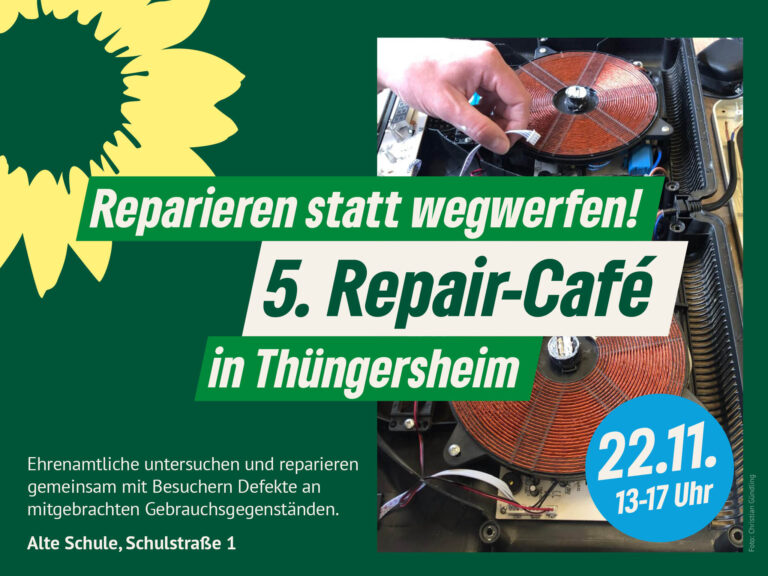 Samstag, 22.11.25: Repair-Café in Thüngersheim!