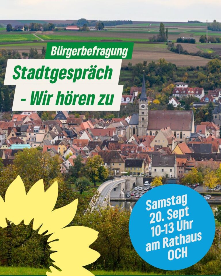 Samstag, 20.09.25: Grüner Infostand in Ochsenfurt