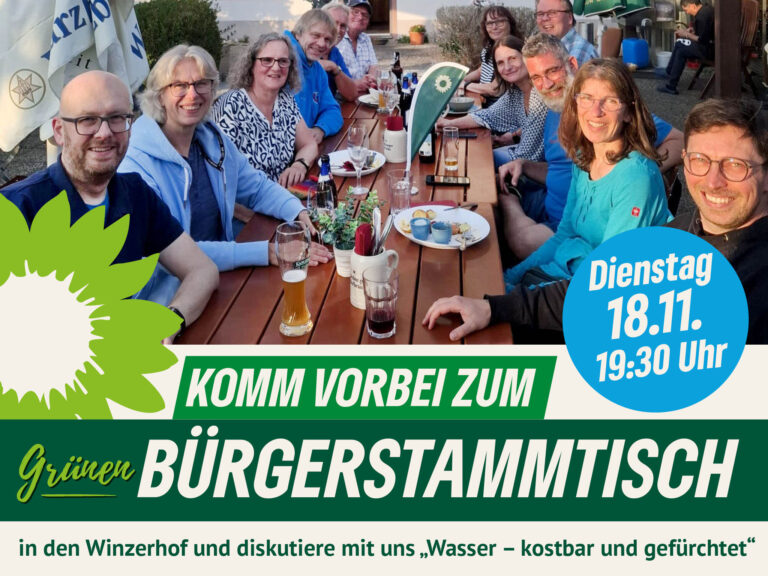 Dienstag, 18.11.25: Herzliche Einladung zum Grünen Bürgerstammtisch!