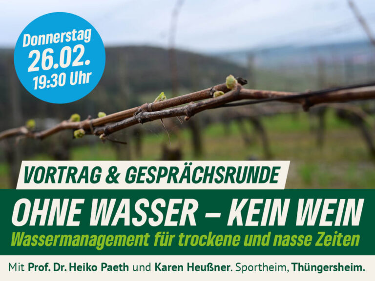 Vortrag & Gesprächsrunde: Ohne Wasser – Kein Wein