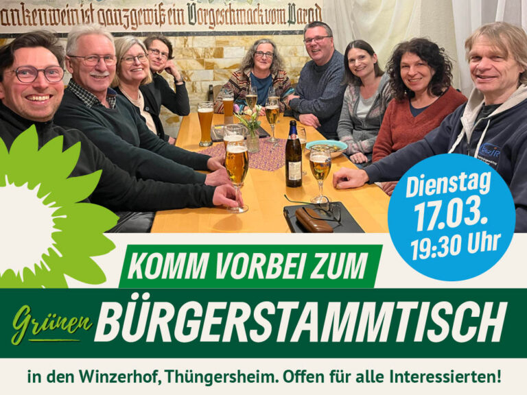 Herzliche Einladung zum Grünen Bürgerstammtisch!