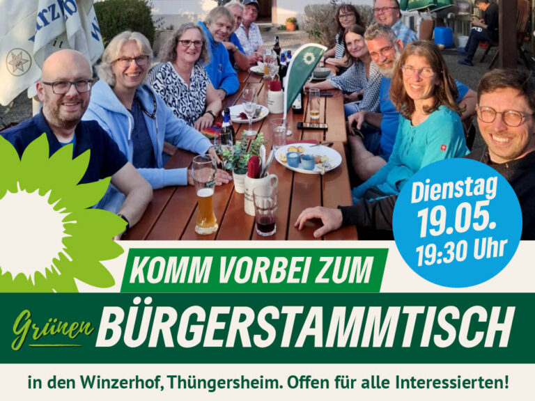 Herzliche Einladung zum Grünen Bürgerstammtisch!