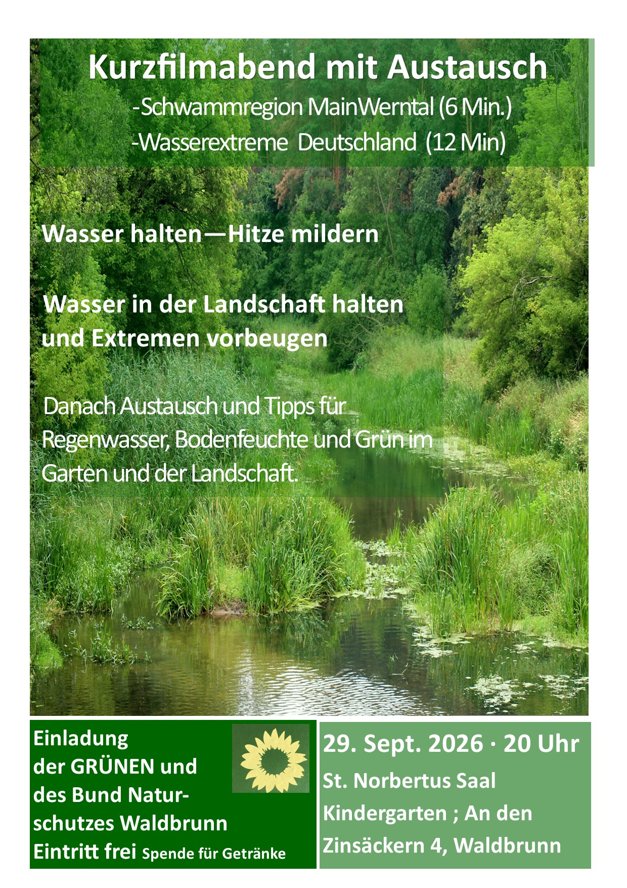 Plakat Filmabend Wasser - Waldbrunn